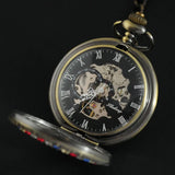 Montre Gousset Squelette Parée de Diamants Scintillants - montre-de-poche-gousset