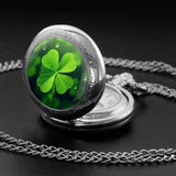 Montre collier quartz Trèfle porte bonheur - montre-de-poche-gousset