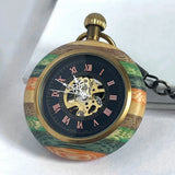 Montre Gousset Mécanique Bois Vintage Chiffres Romains - montre-de-poche-gousset