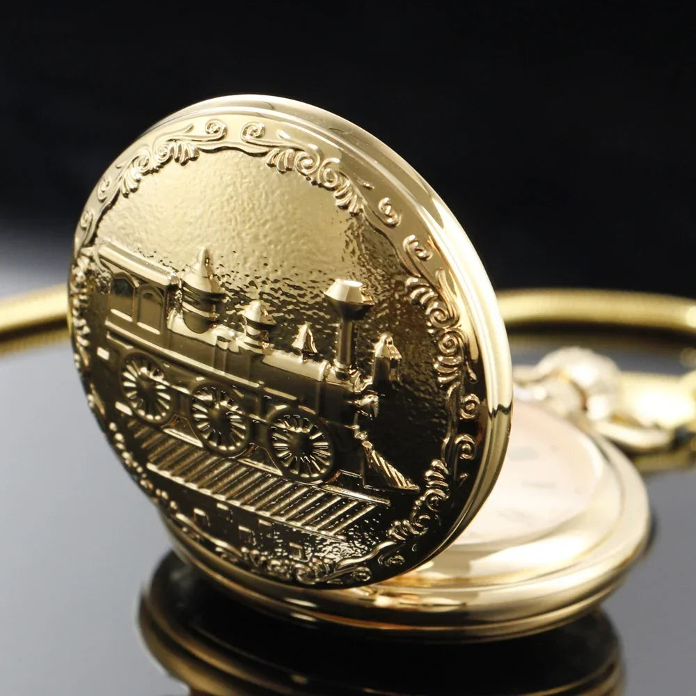 Coffret montre à gousset double-chasseur vintage or