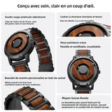 Montre magnétique pour homme en bois massif - montre-de-poche-gousset