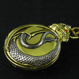 Montre Gousset Mécanique Steampunk Dragon 3D Dorée - montre-de-poche-gousset