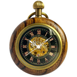 Montre Gousset Mécanique Bois Vintage Chiffres Romains - montre-de-poche-gousset