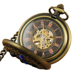 Montre Gousset Mécanique Vintage Chasseur Pierres Bleus - montre-de-poche-gousset