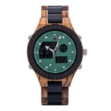 Montre bracelet en bois luminus green - montre-de-poche-gousset