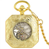 Montre à gousset carré mécanique or - montre-de-poche-gousset