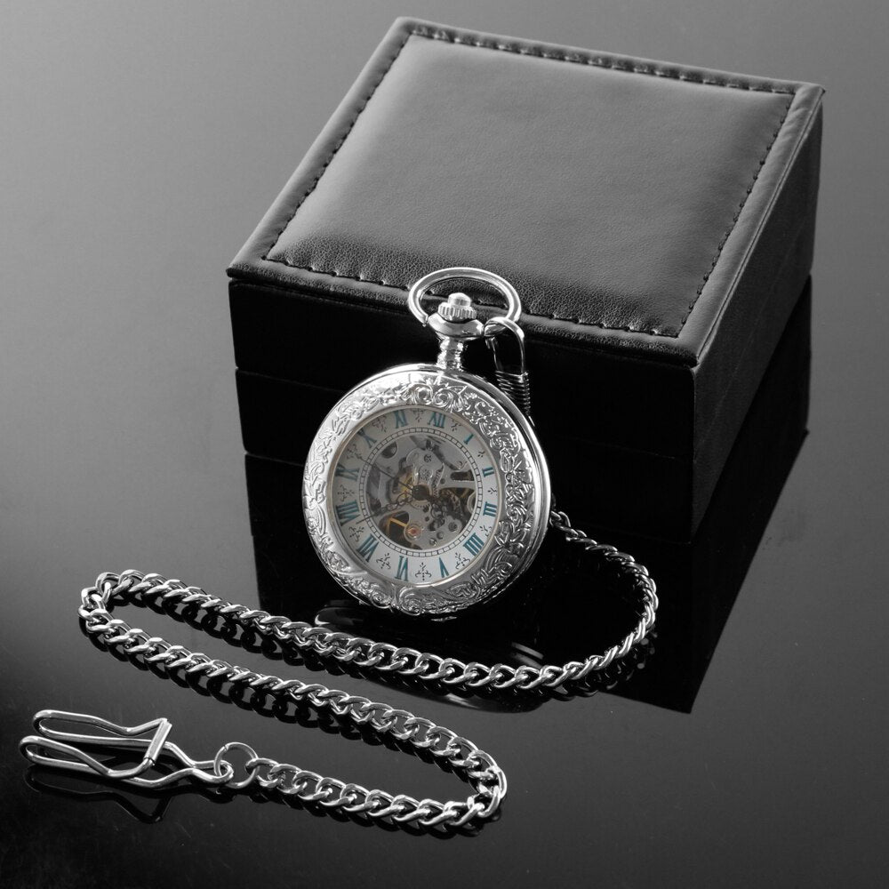 Montre à gousset argent mécanique Luxury Box