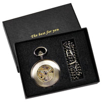 Coffret montre à gousset mécanique rétro bronze