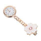 Montre infirmière quartz à fleur Blanche