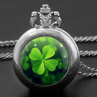Montre collier quartz Trèfle porte bonheur