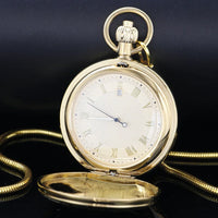 Coffret montre à gousset double-chasseur vintage or