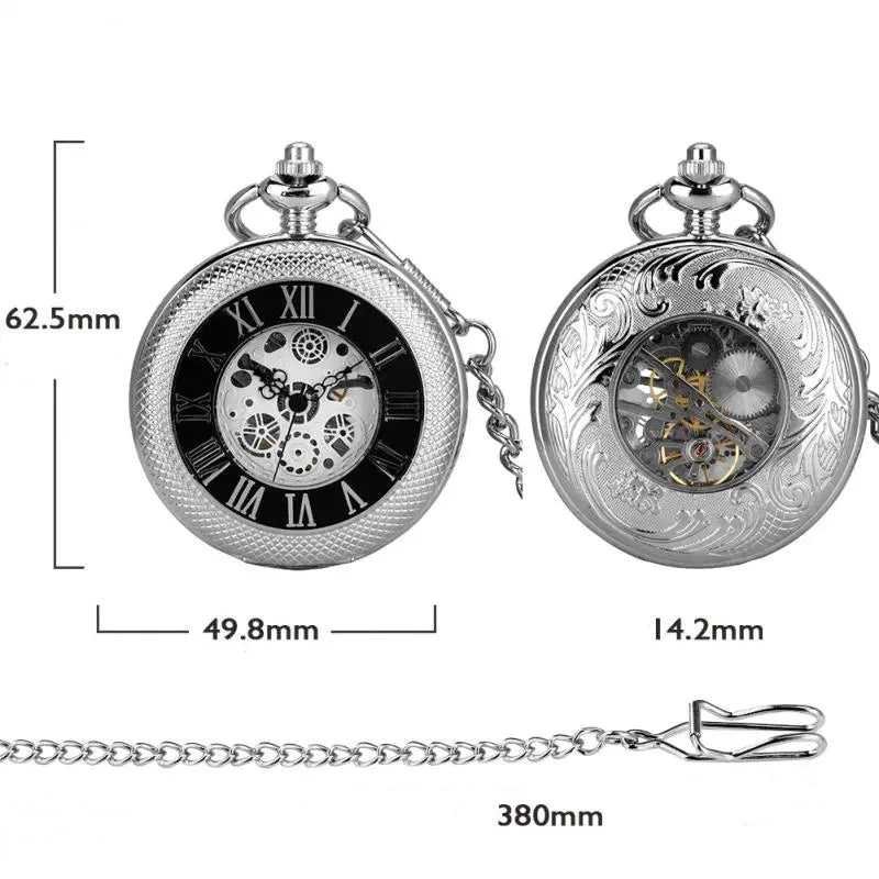 Montre à gousset original argent et noir