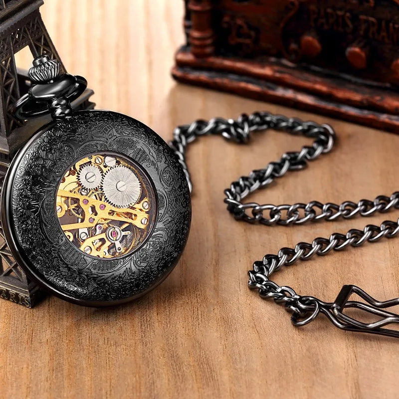 Montre de poche mécanique squelette équus