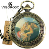 Montre Gousset Mécanique Vintage Bronze Chiffres Romains - montre-de-poche-gousset
