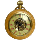 Montre Gousset Mécanique Bois Vintage Chiffres Romains - montre-de-poche-gousset