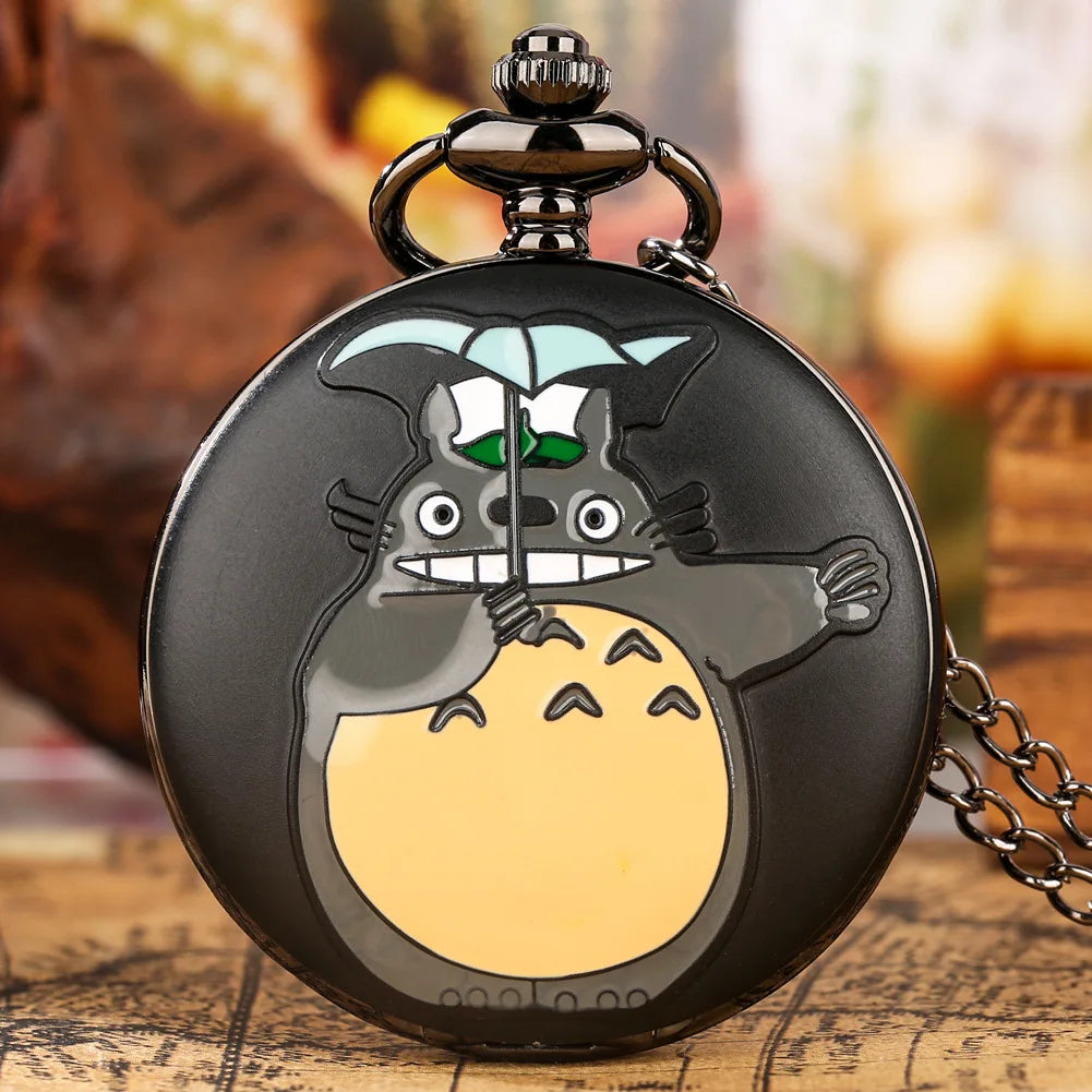 Montre à gousset quartz surface chat - montre-de-poche-gousset