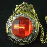 Montre Gousset Mécanique Steampunk Dragon 3D Dorée - montre-de-poche-gousset