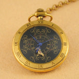 Montre Gousset Mécanique Laiton Steampunk Cadran Noir - montre-de-poche-gousset