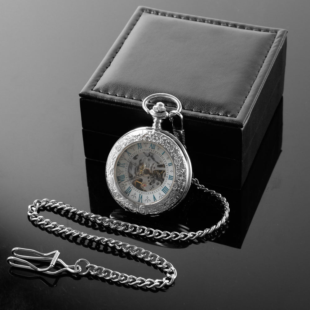 Montre à gousset argent mécanique Luxury Box