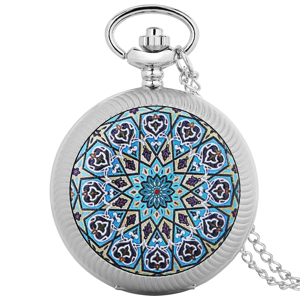 Montre Collier à Fleurs Roses et Or