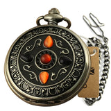 Montre Gousset Mécanique Vintage Chasseur Pierres Bleus - montre-de-poche-gousset