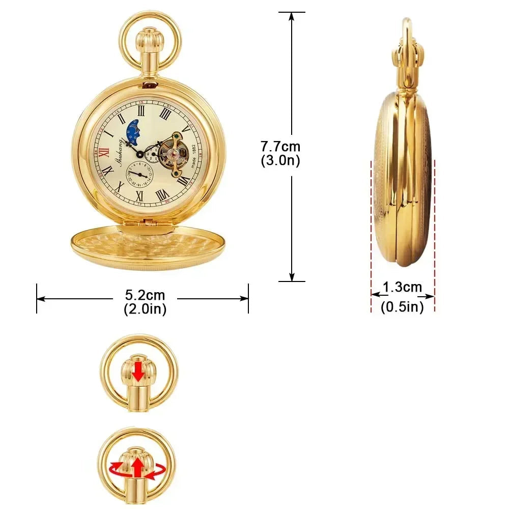Montre à gousset mécanique Golden Bell - montre-de-poche-gousset