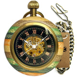 Montre Gousset Mécanique Bois Vintage Chiffres Romains - montre-de-poche-gousset