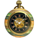 Montre Gousset Mécanique Bois Vintage Chiffres Romains - montre-de-poche-gousset