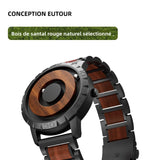 Montre magnétique pour homme en bois massif - montre-de-poche-gousset