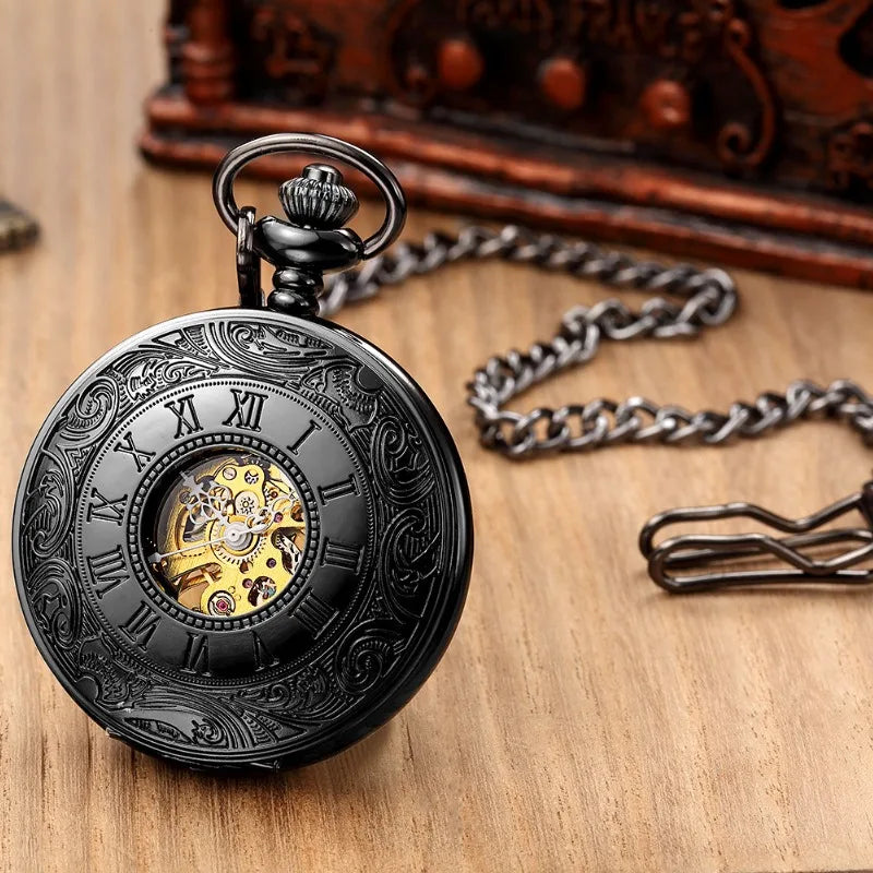 Montre de poche mécanique squelette équus