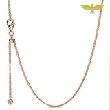 Chaine collier or rose pour montre à gousset avec charm - montre-de-poche-gousset - anneau, chaine collier, or rose
