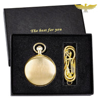 Coffret luxe montre à gousset double chasseur mécanique or