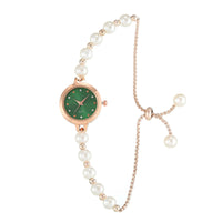 Montre bracelet quartz femme chic or rose sans fermoir