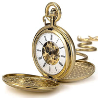 Montre à gousset or mécanique double chasseur