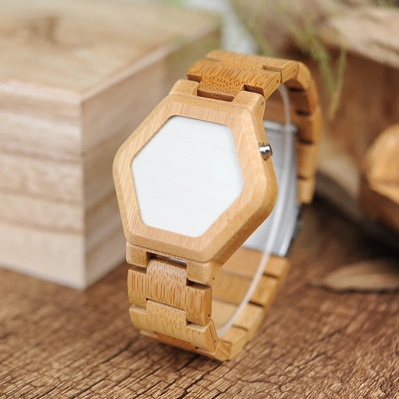 Montre en bois numérique - montre-de-poche-gousset