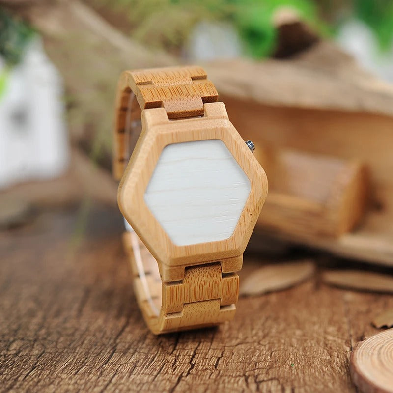 Montre en bois numérique - montre-de-poche-gousset