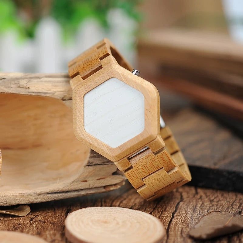 Montre en bois numérique - montre-de-poche-gousset