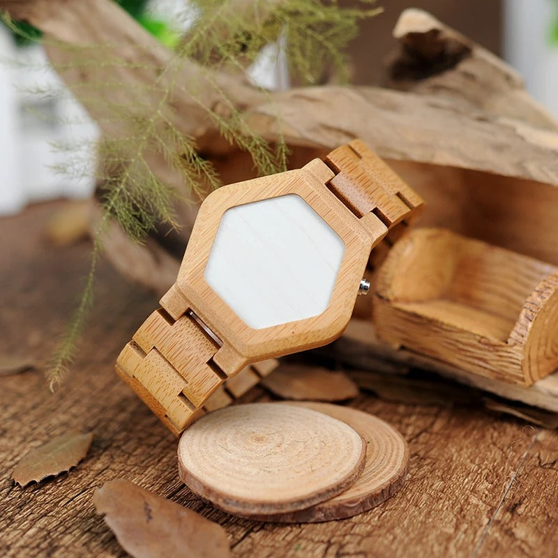 Montre en bois numérique - montre-de-poche-gousset