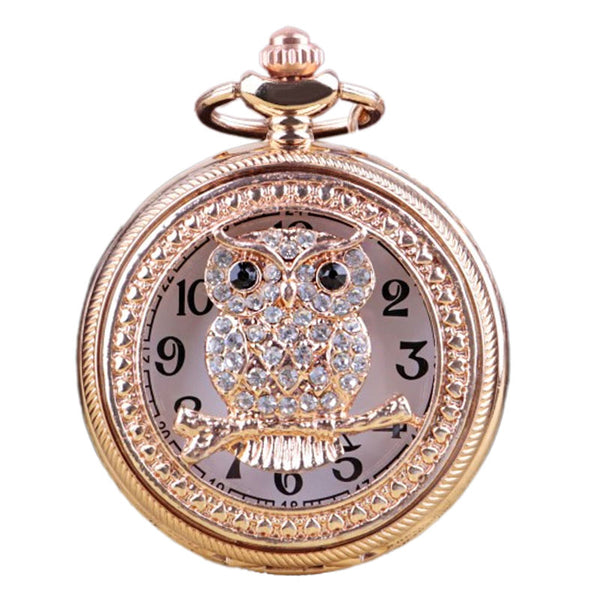 Montre collier or rose Pretty Owls
