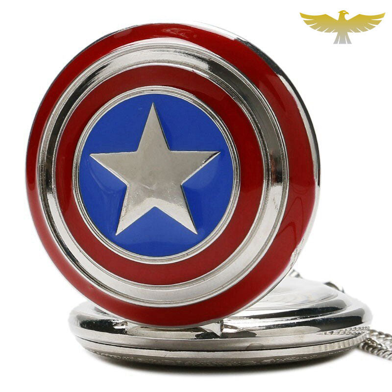 Montre de Poche à Quartz Étoilé Captain America