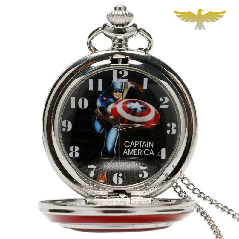 Montre de Poche à Quartz Étoilé Captain America