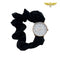 Montre foulard bracelet élastique en soie Noir