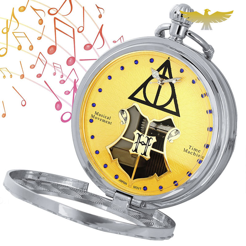 Montre à gousset musicale quartz Harry Potter - montre-de-poche-gousset - cadran-ouvert, cinema, moderne, musique, open-face, quartz