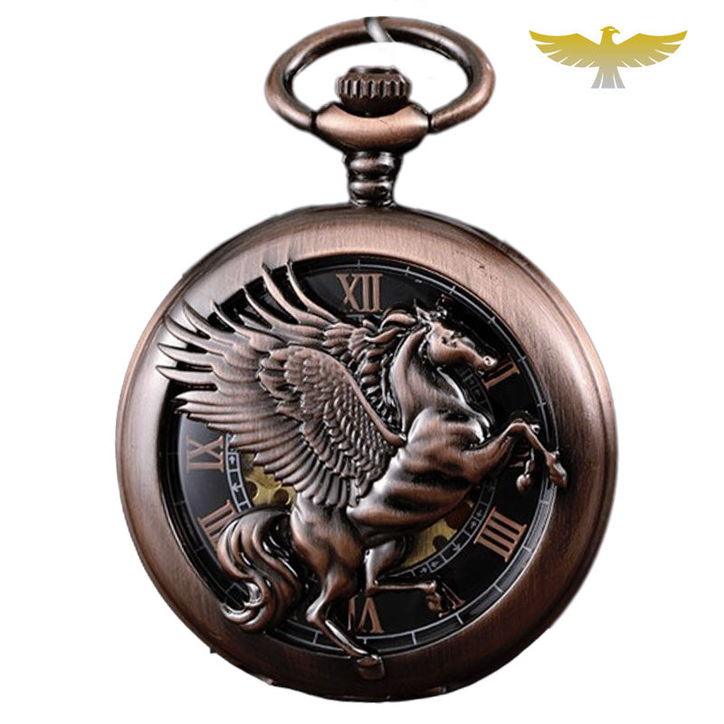 Montre gousset steampunk cheval ailé