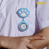 Montre infirmière extensible patte de chien - montre-de-poche-gousset - animal, extensible, fantaisie, pince, silicone
