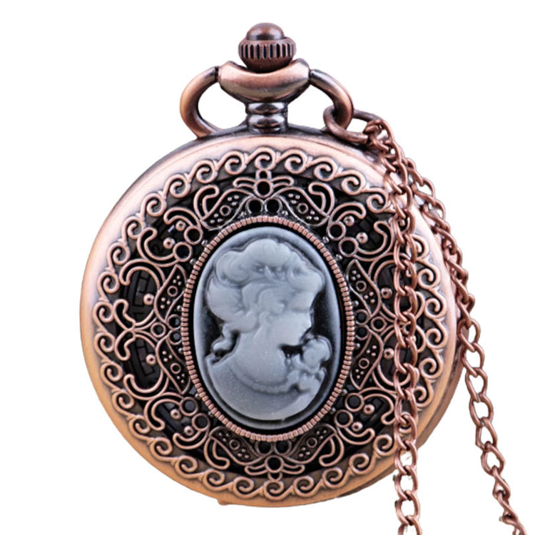 Collier Pendentif Montre Vintage Scarabée - Montre De Poche Mignonne Pour Femme, Bijoux Rétro Avec Chaîne