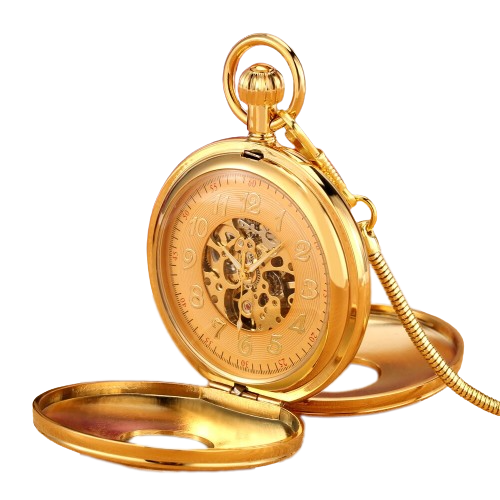 Montre à gousset double clapets mécanique Golden Bell