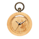 Montre à gousset en bois à quartz Elk Wood