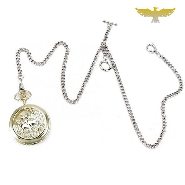 belle chaine de montre a gousset.en metal argenté | UK belle chaine de montre a gousset.en metal argenté | UK