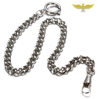 Chaîne montre à gousset argent en anneau mailles gourmettes